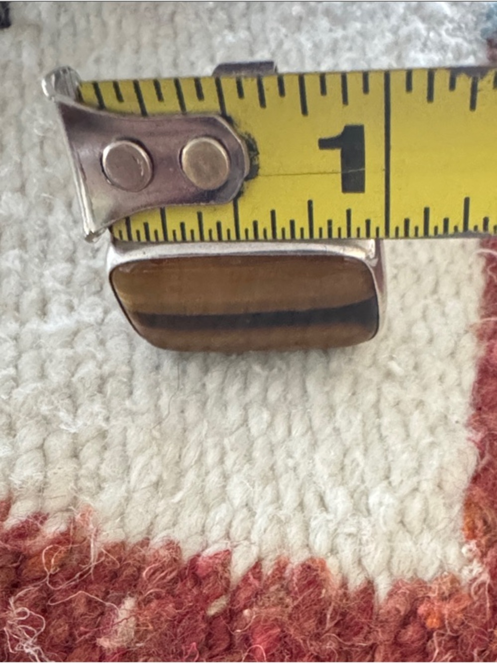 Sterling Silver Tiger's Eye Statement Ring - Brown & Gold - Picture 5 of 8